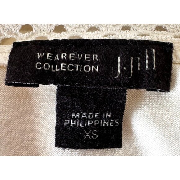 J Jill Dress XS Extra Small Cream Work Casual Church Open Cut Neck Hemline - Picture 12 of 12